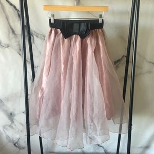 Pink Ballerina Tutu skirt with bow - Size S